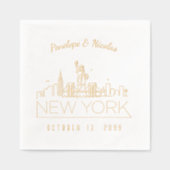 Huile d'or de serviettes personnalisées New York (Recto)