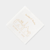 Huile d'or de serviettes personnalisées Paris (Droite)