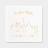 Huile d'or de serviettes personnalisées Paris (Recto)