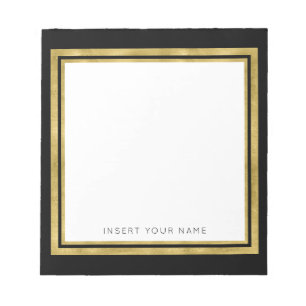 Huile d'or et Bloc-notes personnalisé noir 5,5 pou