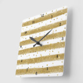 Huile d'or moderne, blanc, bandes, horloge Confett (Angle)