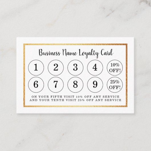 Huile d'or moderne - Carte de fidélité (Devant)