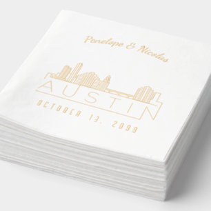 Huile d'or Personnalisé Austin Mariage Napkins