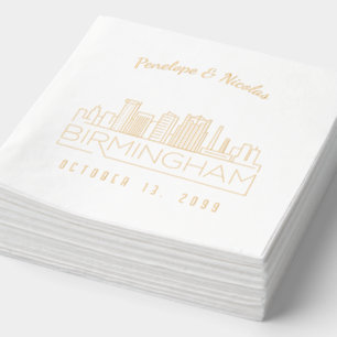Huile d'or personnalisée Mariage Birmingham Napkin