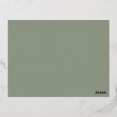 Huile d'or romantique | Carte Sage Green Children  (Verso)