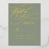 Huile d'or romantique | Carte Sage Green Children  (Recto)