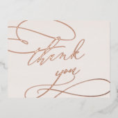 Huile d'or Rose romantique | Carte de remerciement (Recto)