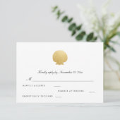 Huile d'or Seashell Faux | Ocean Wedding RSVP (Debout devant)