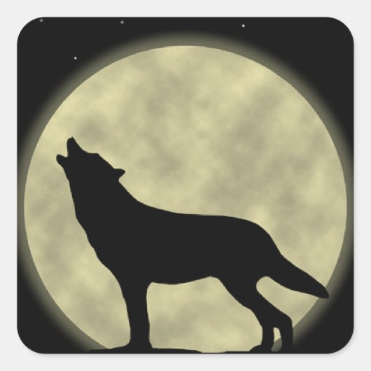 Huilen bij de Moon Wolf Stickers (Voorkant)