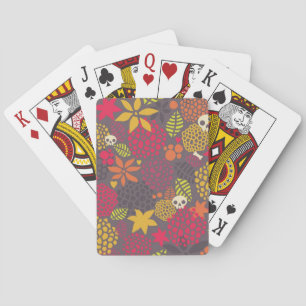 Huilen en bloemen. pokerkaarten