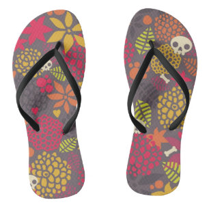 Huilen en bloemen. teenslippers