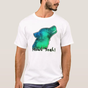 Huilen Ja! Ruimte Sterrenstelsel Wolf Silhouet T-S T-shirt