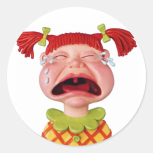 Huilen MeisjeW Ronde Sticker