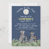 Huilen naar de Maan Wolf Party Aangepaste Viering Kaart (Voorkant)