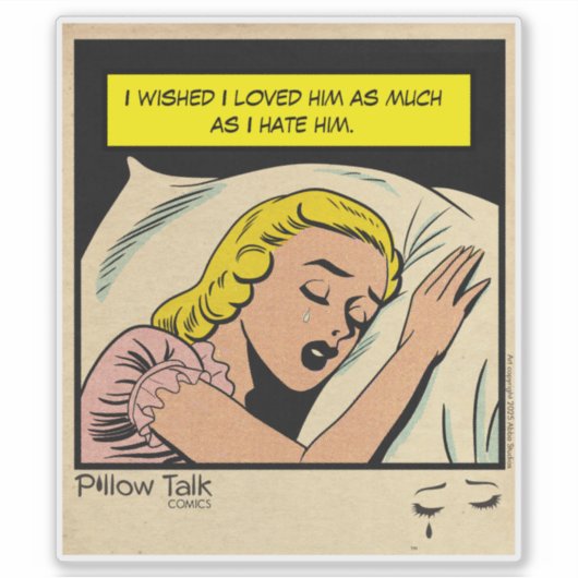  huilen Retro Romance Comic Book Panel Sticker (Voorkant)