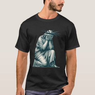 Huilend Beeld Standbeeld Liberty Huilende Parodie T-shirt