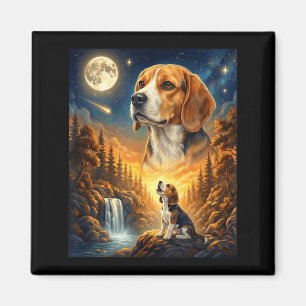 Huilend naar de maan meme dier hond beagle magneet