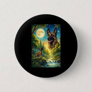 Huilend naar de maan meme dier hond belgisch ronde button 5,7 cm