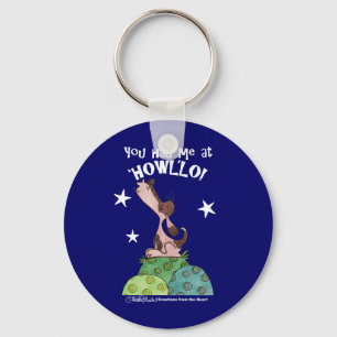Huilende Basset Hound Night Sleutelhanger