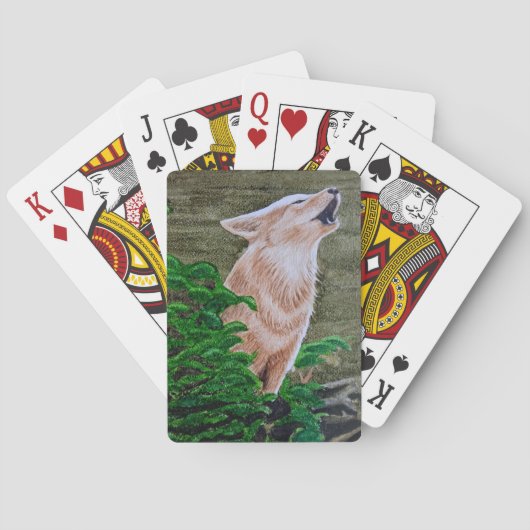 Huilende Coyote Pokerkaarten (Achterkant)