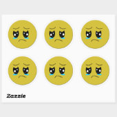 Huilende emoticon ronde sticker (Vel)