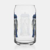 Huilende engel met blauwe politie box 1 blikvorm glas (Rechts)