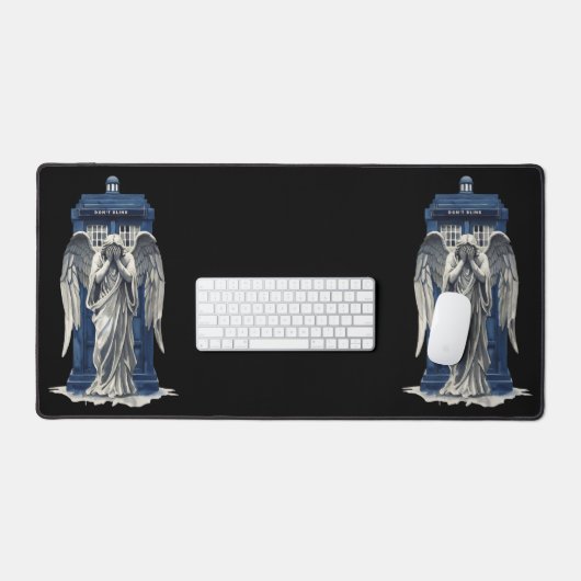 Huilende engel met blauwe politie box 1 bureaumat (Keyboard & Muis)