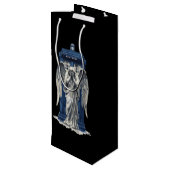 Huilende engel met blauwe politie box 1 wijn cadeautas (Achterkant Gekanteld)