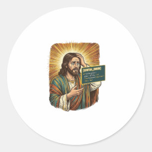 Huilende Jezus Syntaxisfout Codering Programmeur S Ronde Sticker