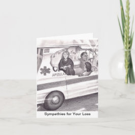 Huilende moeder in ambulance Zingt een Lull-a-bye  Kaart