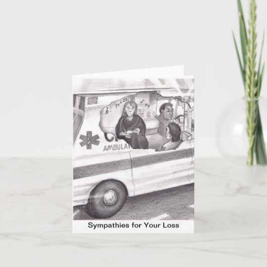 Huilende moeder in ambulance Zingt een Lull-a-bye Kaart (Voorkant)