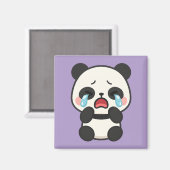 Huilende Panda - Schattigee trieste Panda Magnet Magneet (Voorkant / Achterkant)