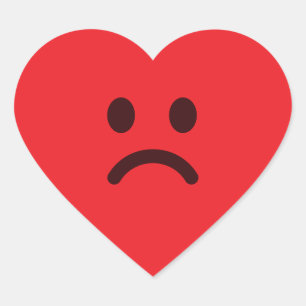 Huilende Rode Hart Emoji Sombere Cartoon Sticker