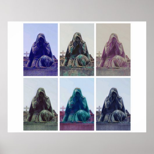 Huilende vrouw - wit Poster (Voorkant)