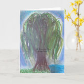 Huilende Willow Blank Notecard Kaart (Gele Bloem)