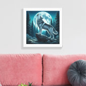 Huilende Wolf Canvas Afdruk (Insitu (Woonkamer))
