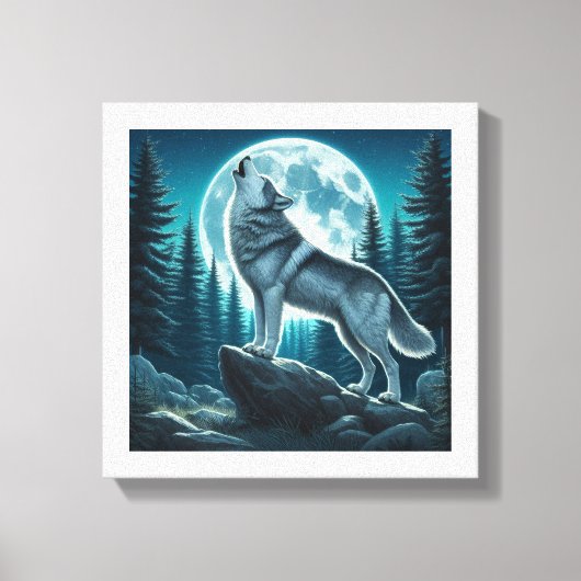 Huilende Wolf Canvas Afdruk (Voorkant)