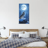 Huilende Wolf Canvas Afdruk (Insitu (Slaapkamer))