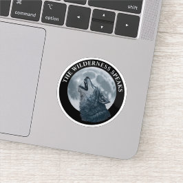 Huilende Wolf en Maan Sticker