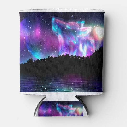 Huilende wolf geest blikjeskoeler (Voorkant)