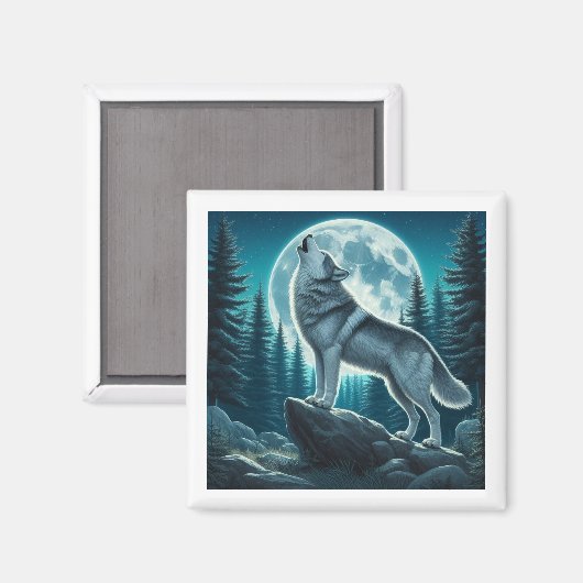 Huilende Wolf Magneet (Voorkant / Achterkant)