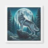 Huilende Wolf Magneet (Voorkant)