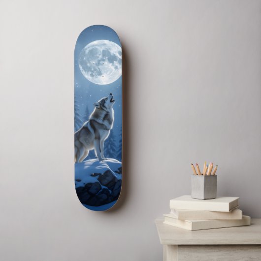 Huilende Wolf Skateboard (Muurkunst)