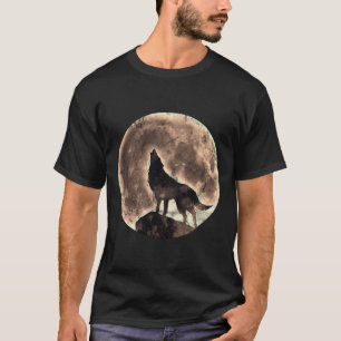 Huilende Wolf Spirit Animal Magic Volle Maan Natuu T-shirt