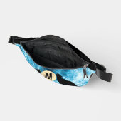 Huilende Wolf Volle maan blauw zwart Aangepast Mon Heuptasje (Open)