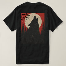 Huilende Wolf Volle Maan Retro Horror Print