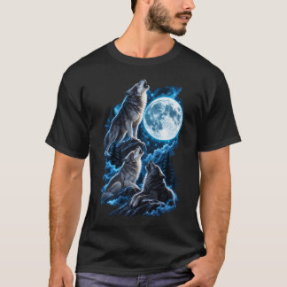 Huilende Wolven Volle Maan Muurkunst – Wilde Wolve T-shirt