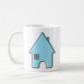 Huis (blauw) koffiemok (Links)