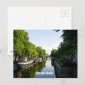 Huis Boten op Amsterdam Canal Personaliseren Briefkaart (Voorkant / Achterkant)
