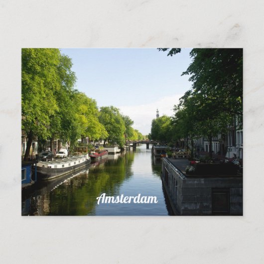 Huis Boten op Amsterdam Canal Personaliseren Briefkaart (Voorkant)